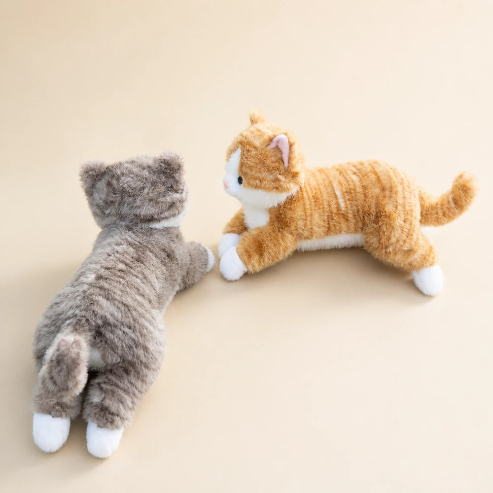 Orange and Grey Tabby Cat Plush Toys Rear View