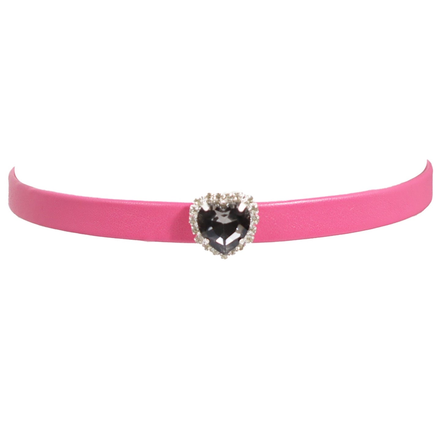 Cute Leather Pink and Black Cord Choker