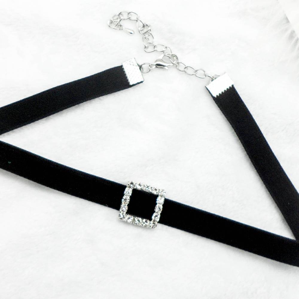 Cute Sparkling Charm Velvet Cord Choker