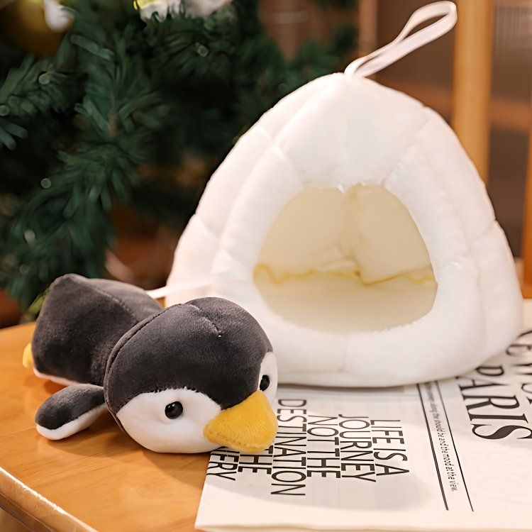 Cute Stuffed Animals Living In A White Tent