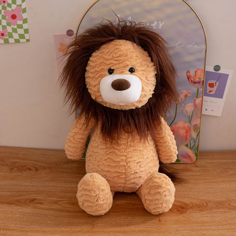 Cute Pink And Brown Lion Stuffed Animal