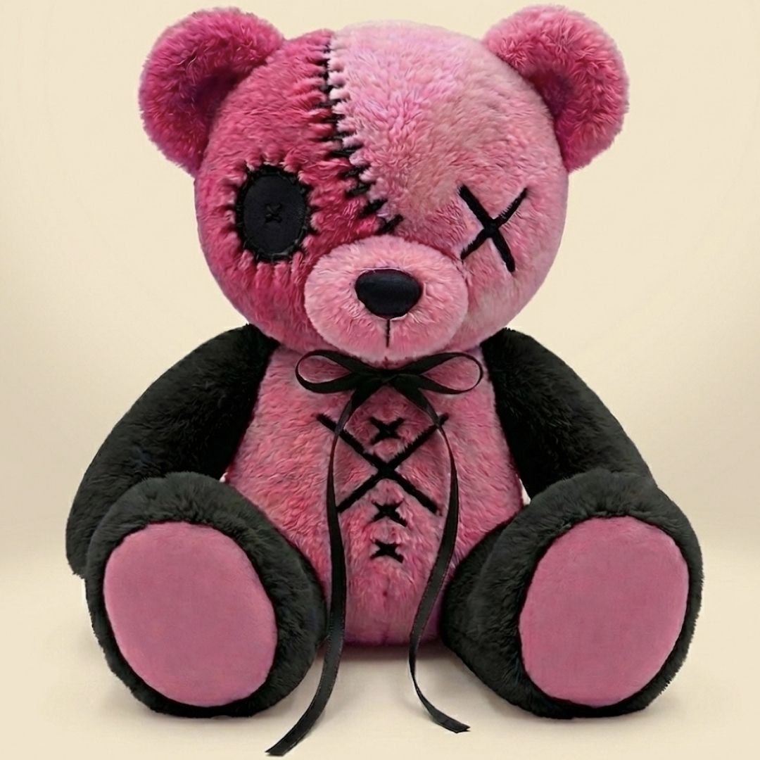 Emo Split Face Teddy Bear