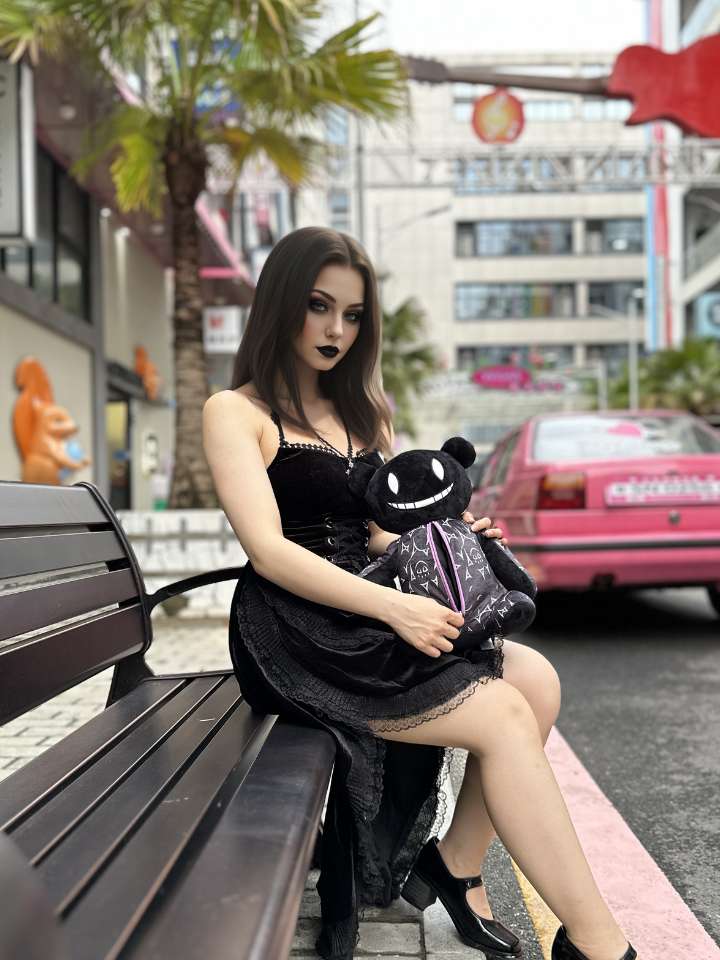 Stuffed Goth Teddy Bear