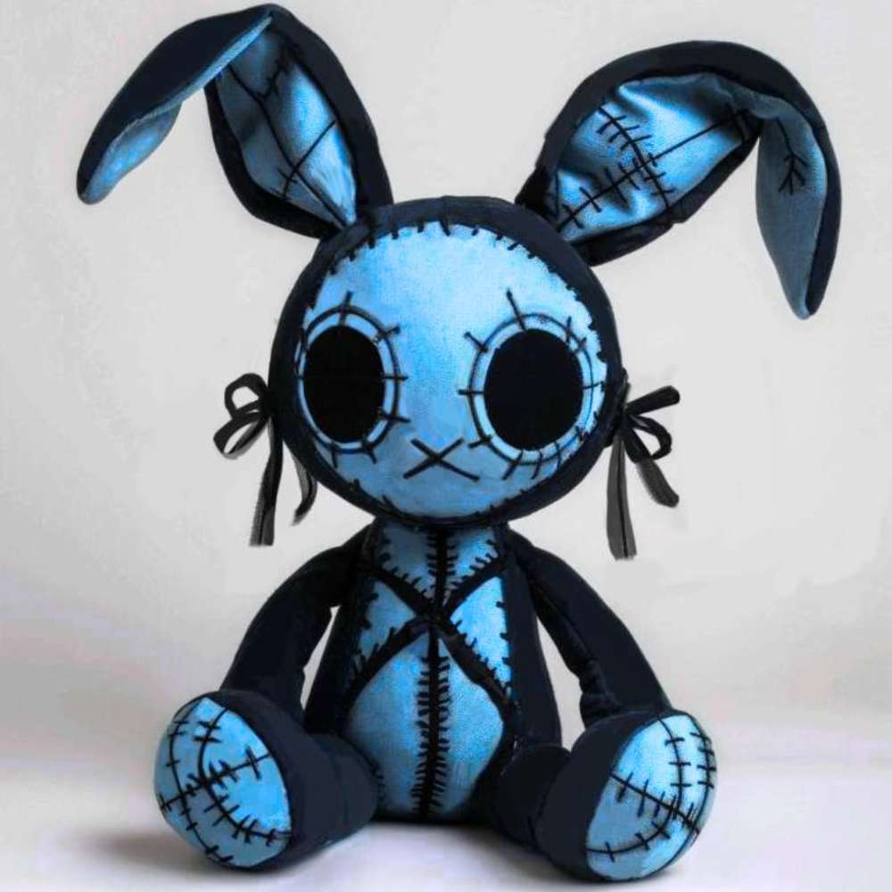Goth Voodoo Blue Bunny Plush