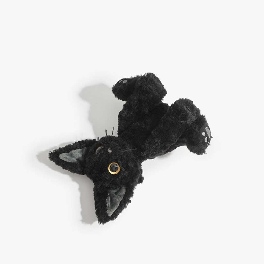 Goth and elegant stuffed black cat
