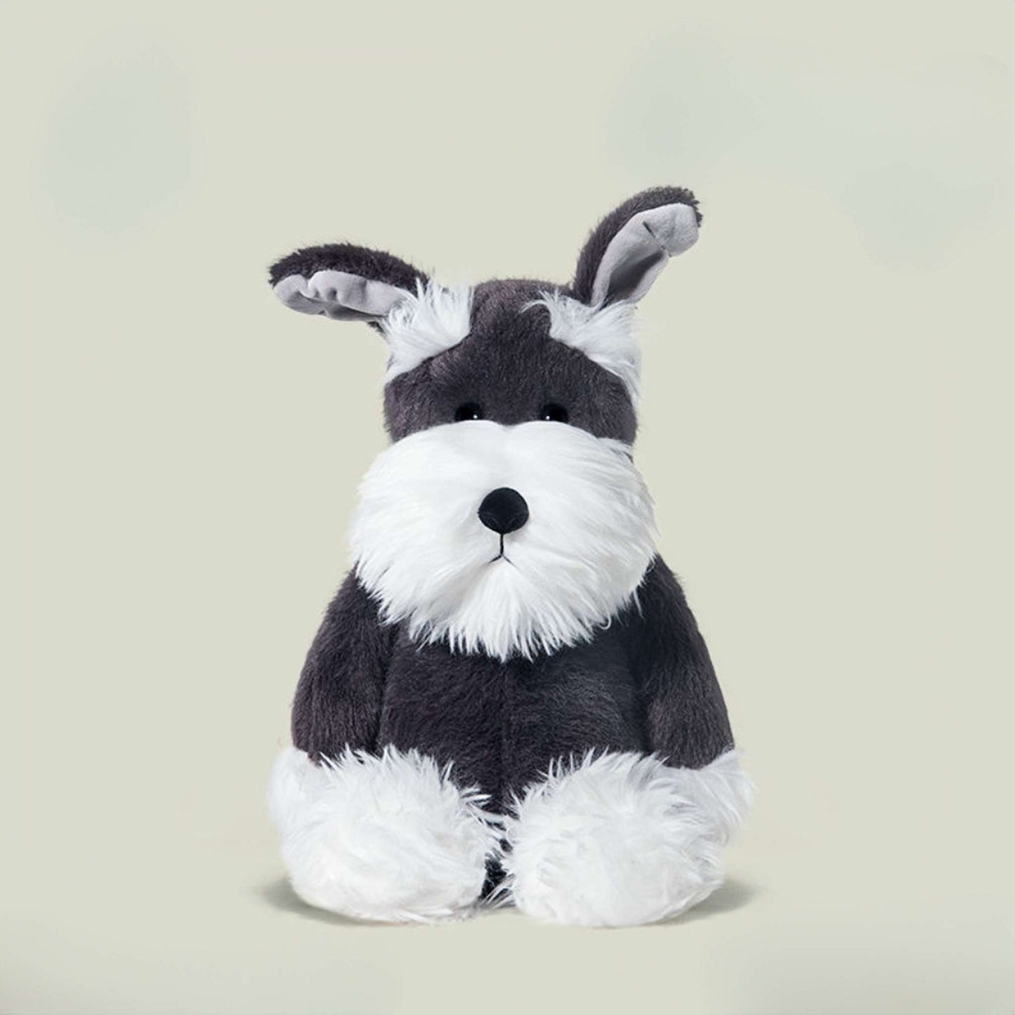 Kawaii Gray and White Schnauzer Dog Stuffed Animal