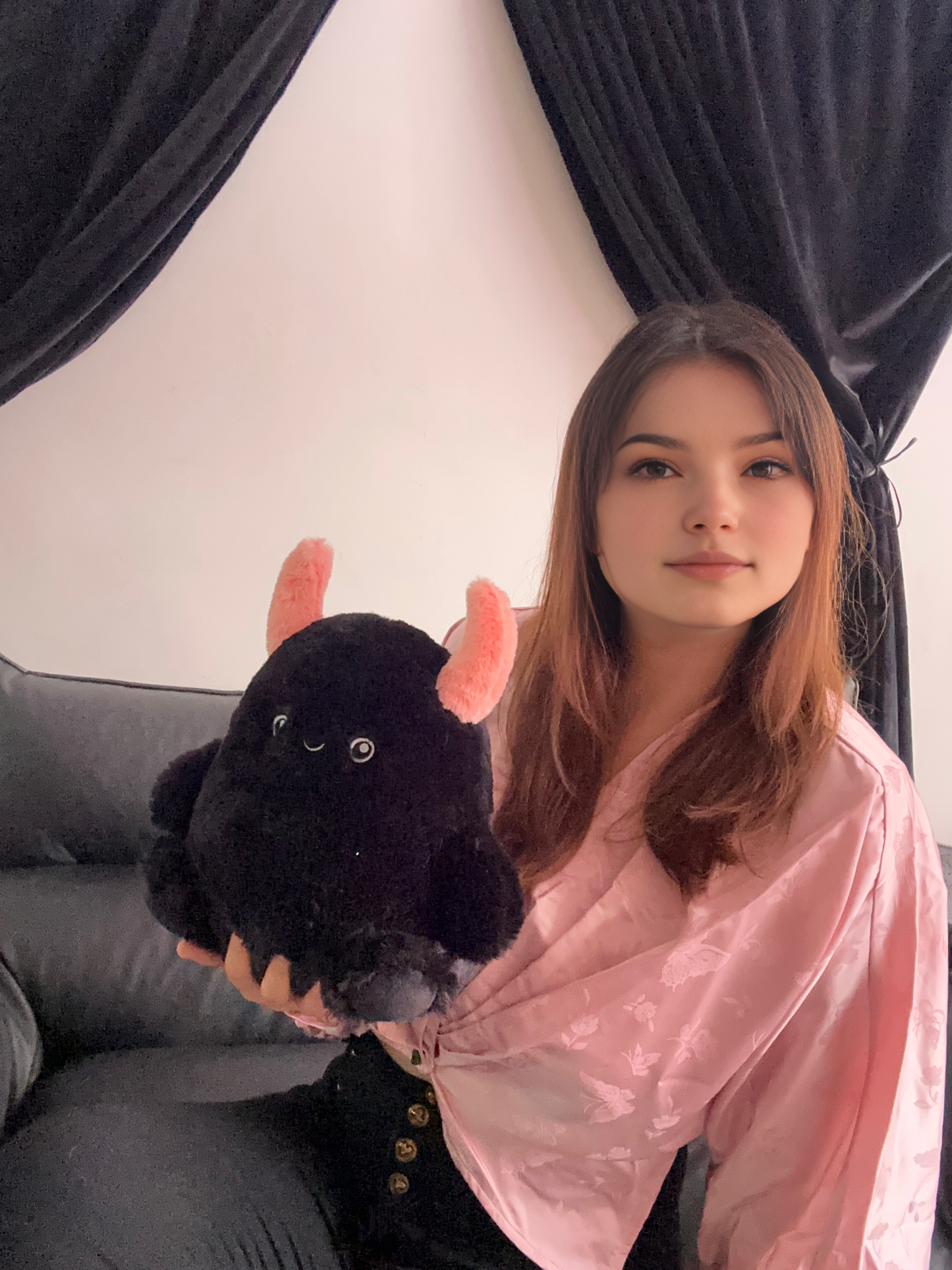 Model Cute Emo Black Little Yeti Monster Plush