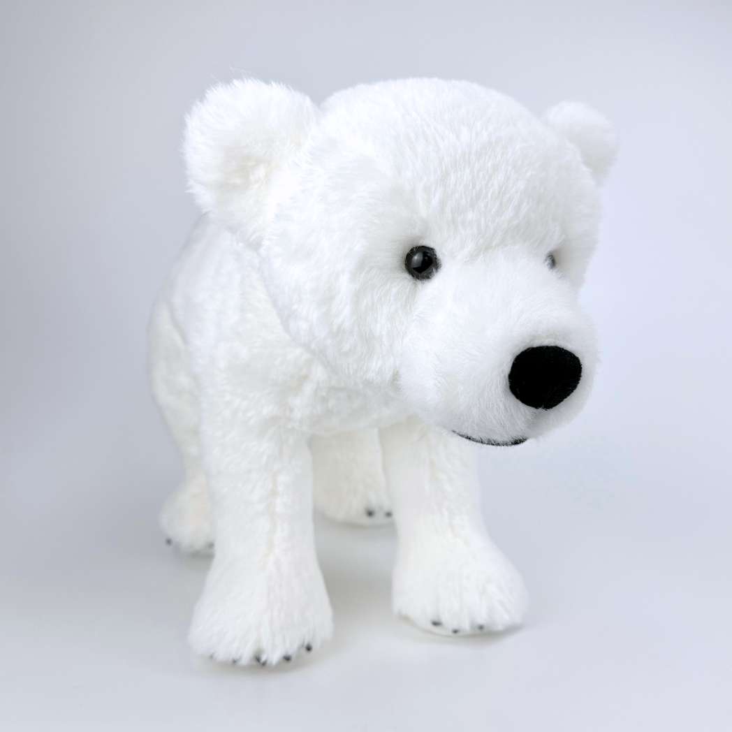 Realistic life-like white polar bear stuffed animal PlushThis