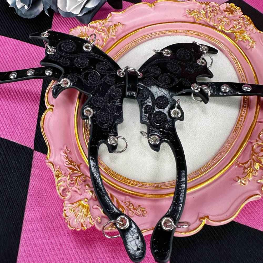 Gothic Punk Butterfly Wings Black Choker
