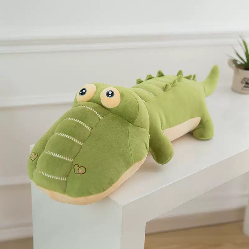 Kawaii Cartoon Light Green Crocodile Plush Long Pillow