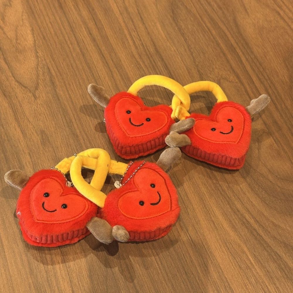 Cute Mini Heart Plush Keychain