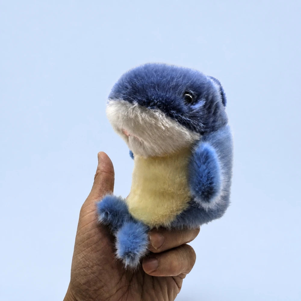 Fuzzy Baby Whale Plush – Blue Color