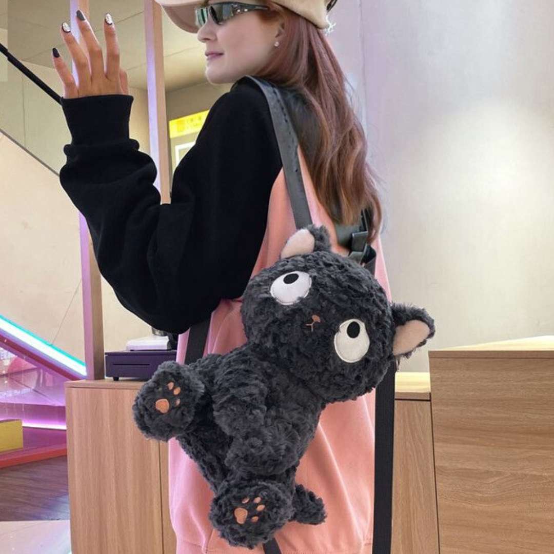Plush cat backpack