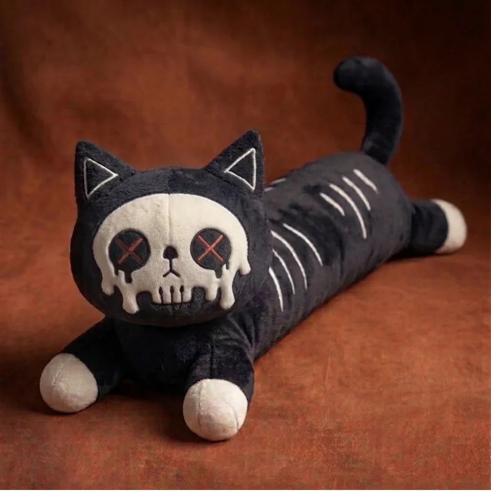 Melting Goth Cat Long Pillow Stuffed Animal