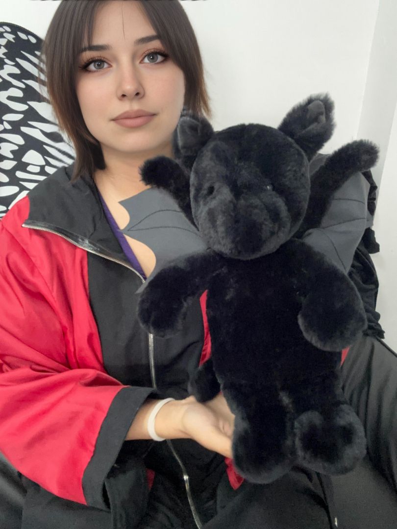 Gothic Style Black Plush Dragon