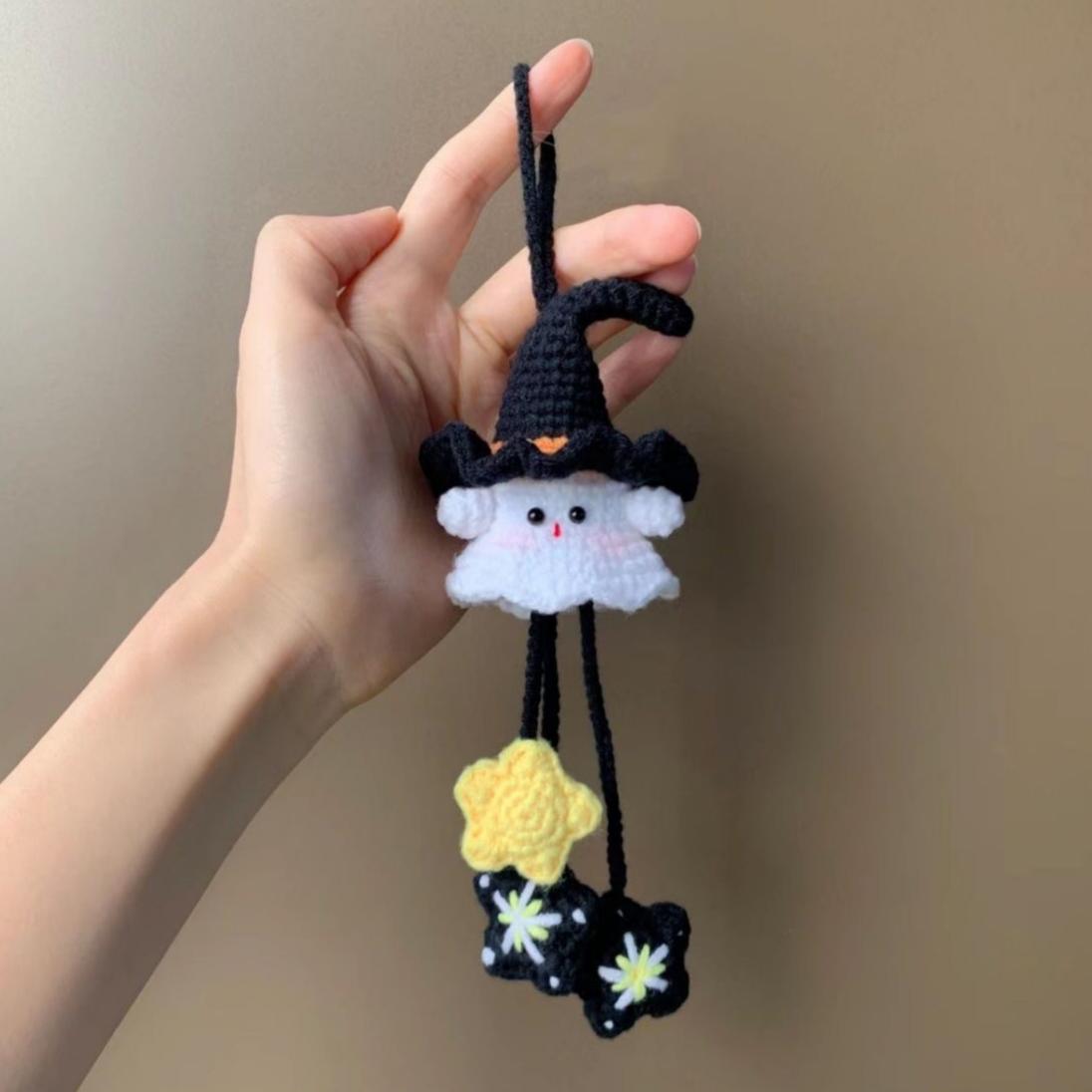 Witch Ghost Keychain Crochet DIY Kit