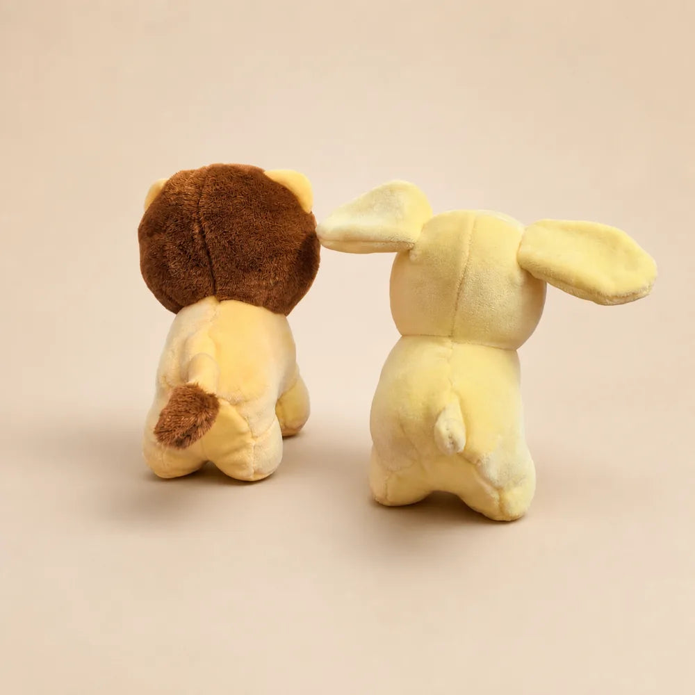 Yellow Dog and Lion Plush - Back View