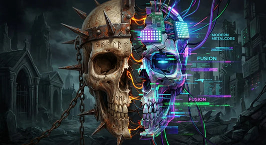 Metal vs Metalcore Split Face Art