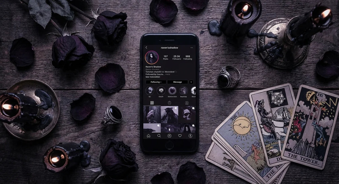 Dark Aesthetic Instagram Bio Guide Flatlay