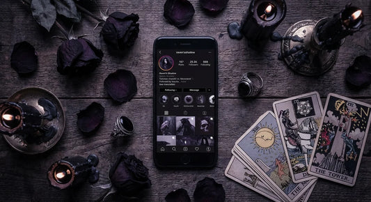 Dark Aesthetic Instagram Bio Guide Flatlay
