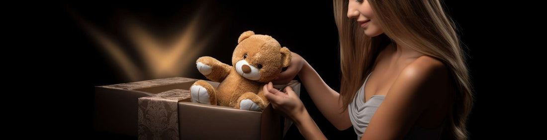 Girlfriend receiving stuffed animal