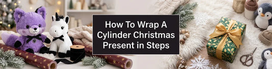 How To Wrap A Cylinder Christmas Present in Steps PlushThis blog feature picture