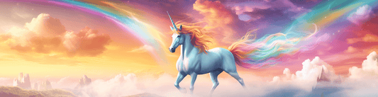 Unicorn with rainbow