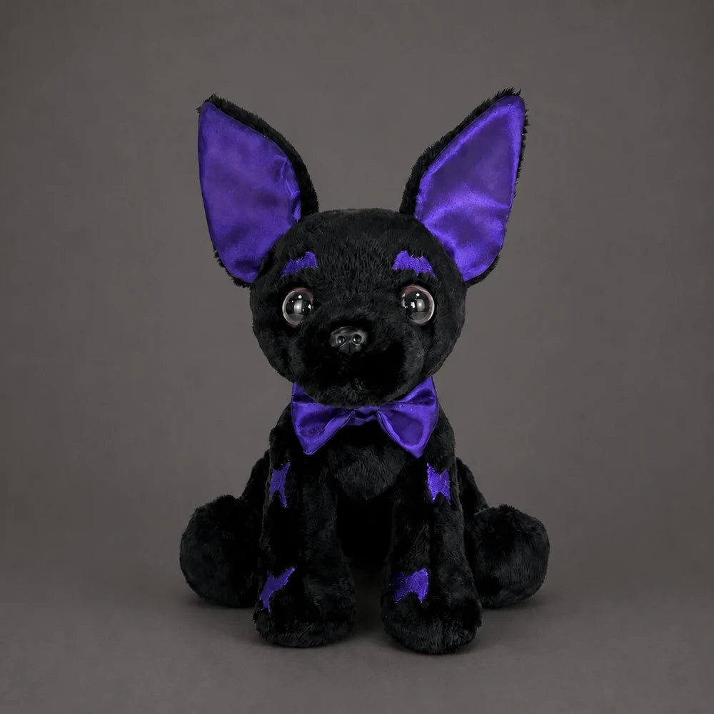 Cyber Goth Black Chihuahua Stuffed Animal – Front View