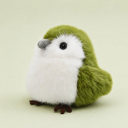 Green and White Bird Plush - Studio View
