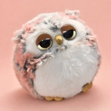 Pink Sleepy Owl Plush - Close-Up Studio View