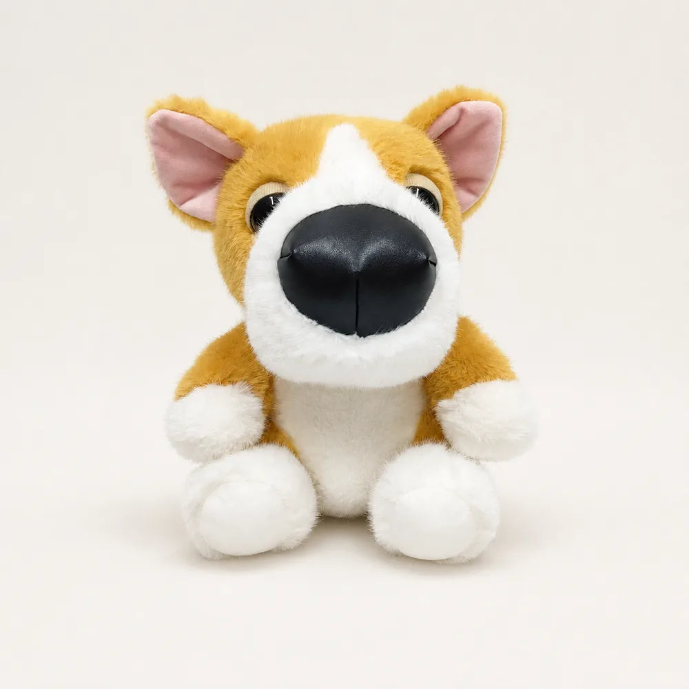 Yellow and White Big Nose Dog Plush - Side View
