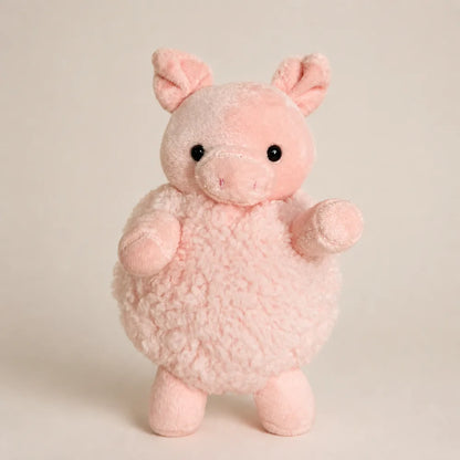 Pink Pig Fuzzy Plush Animal Studio View