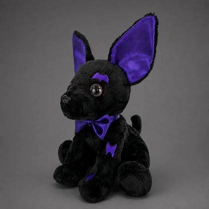 Cyber Goth Black Chihuahua Stuffed Animal – Three Quarter Left View