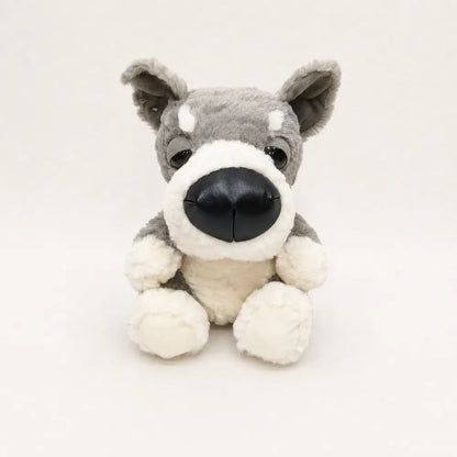 Brown and White Big Nose Dog Plush - Front View