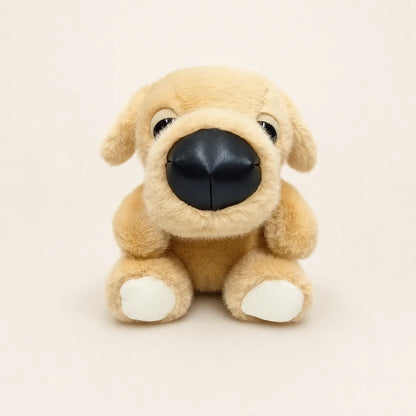 Light Brown and Cream Big Nose Dog Plush - Front View