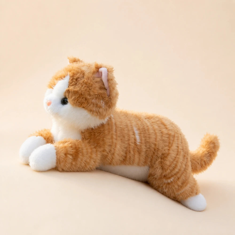 Orange Tabby Cat Plush Toy Side View