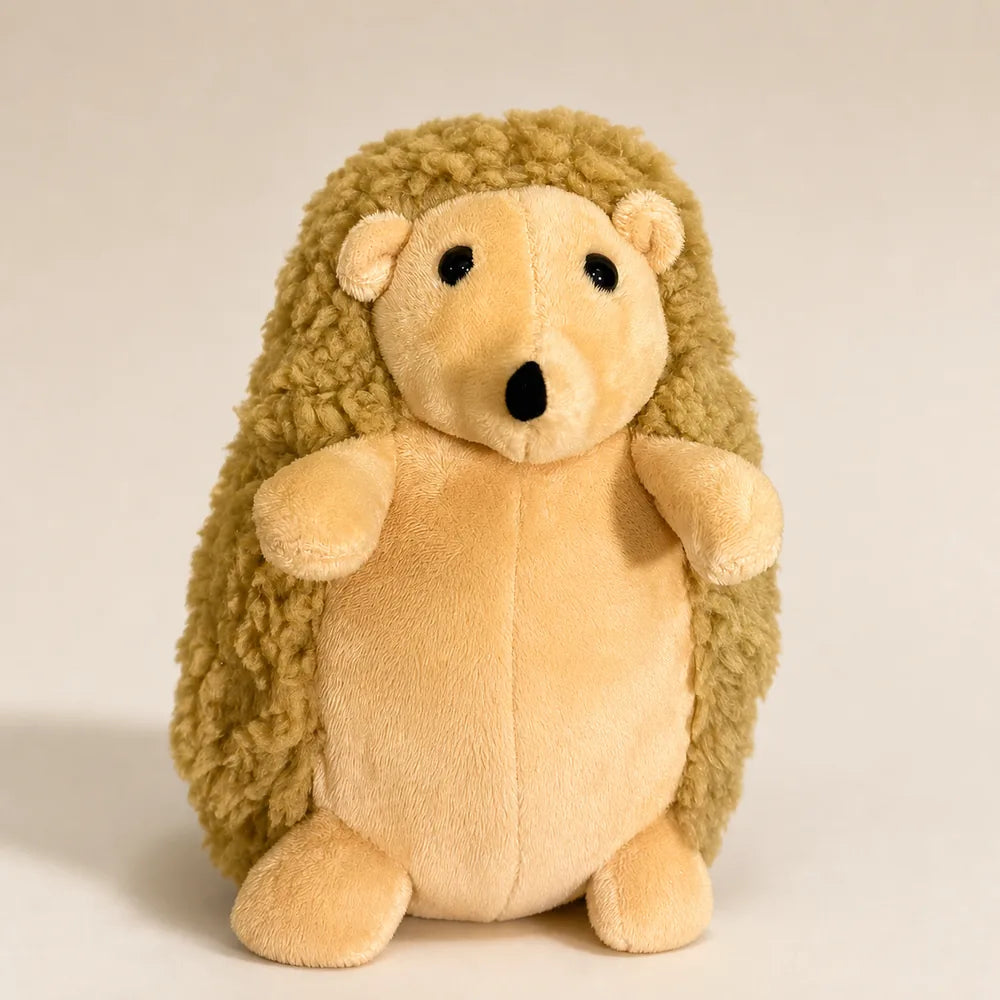 Tan Hedgehog Fuzzy Plush Animal Studio View