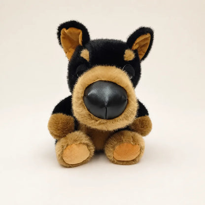 Black and Tan Big Nose Dog Plush - Front View