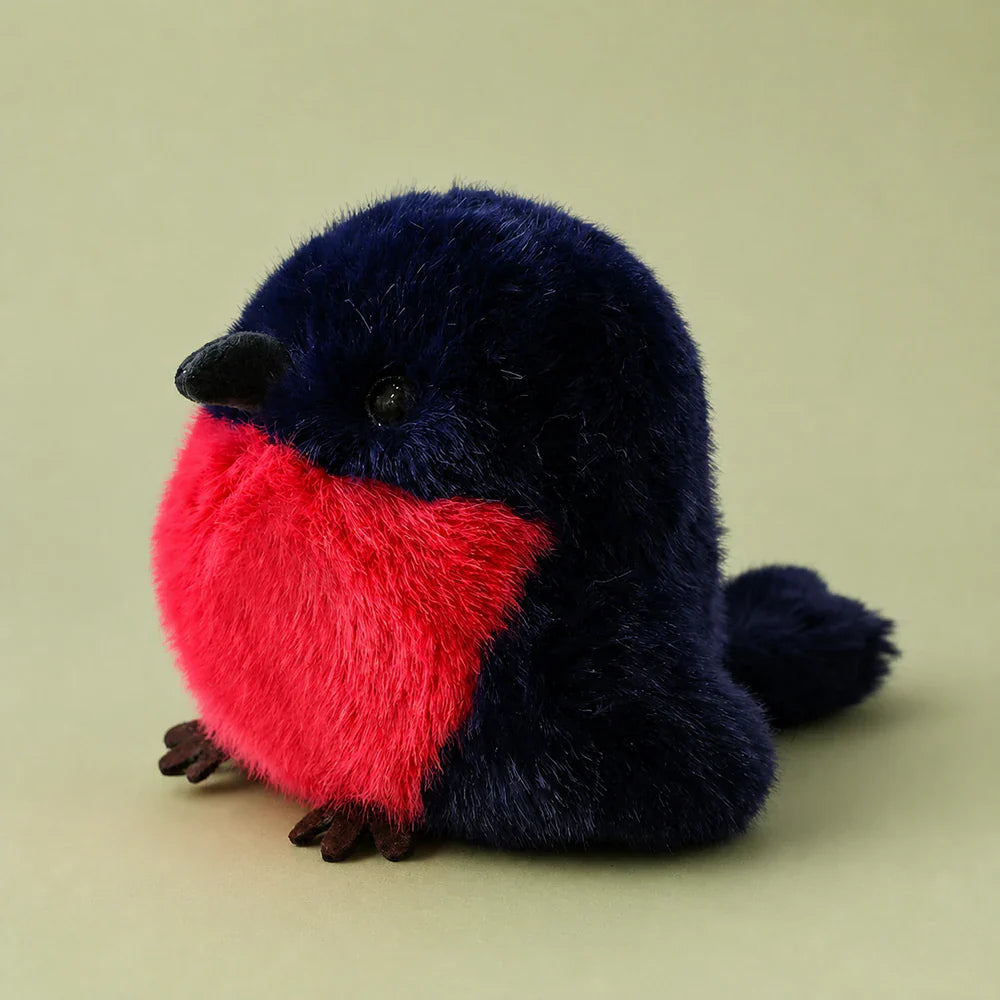 Navy and Red Bird Plush - Studio View