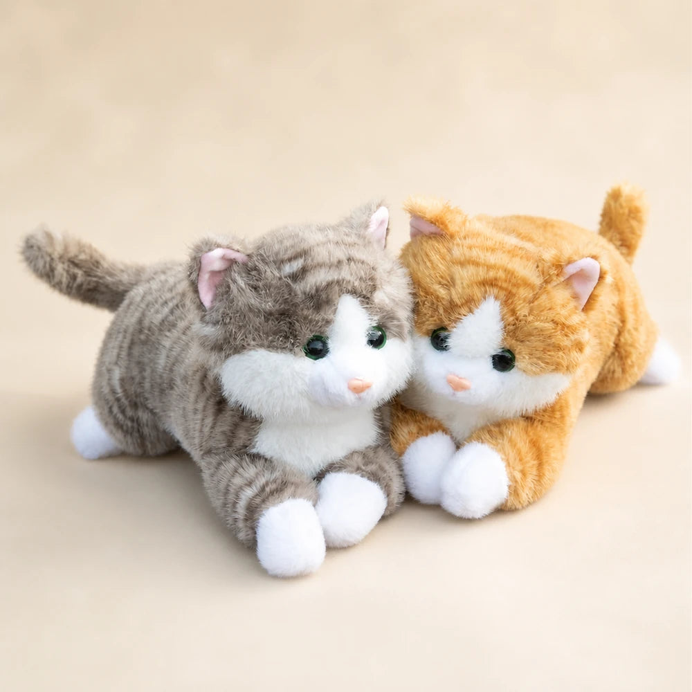 Orange and Grey Tabby Cat Plush Toys Front View