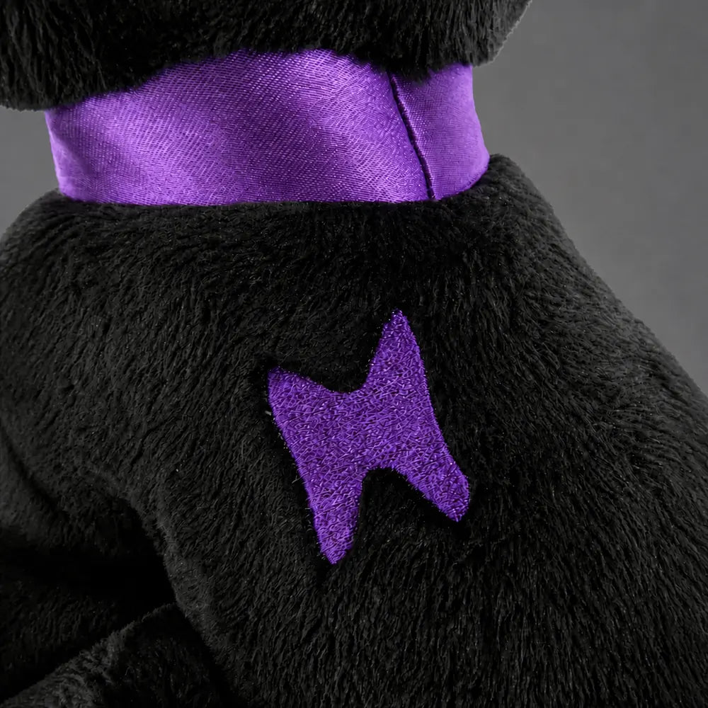 Cyber Goth Black Chihuahua Stuffed Animal – Embroidery Detail