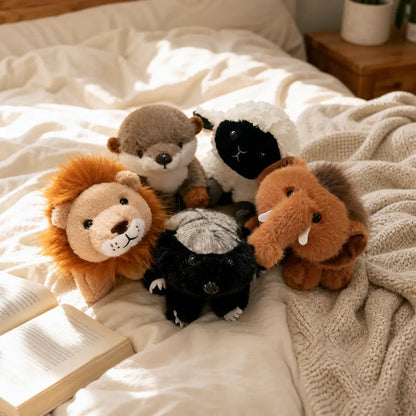 Forest Friends Plush Animals in a Cozy Bedroom