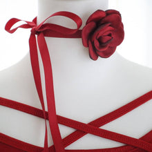 Elegant Rose Cord Choker 