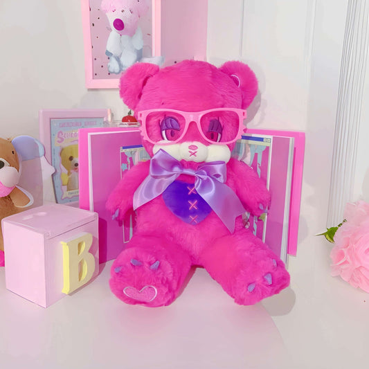 Kawaii Rose Pink Teddy Bear Plush