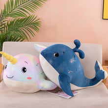 Kawaii Pink and Blue Narhwal Plushies