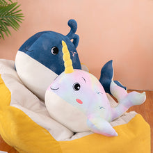 Kawaii Pink and Blue Narhwal Plushies
