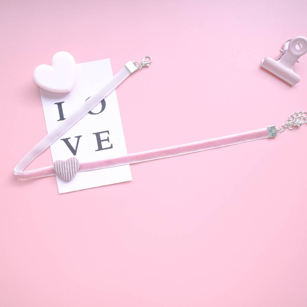 Cute Heart Velvet Cord Choker