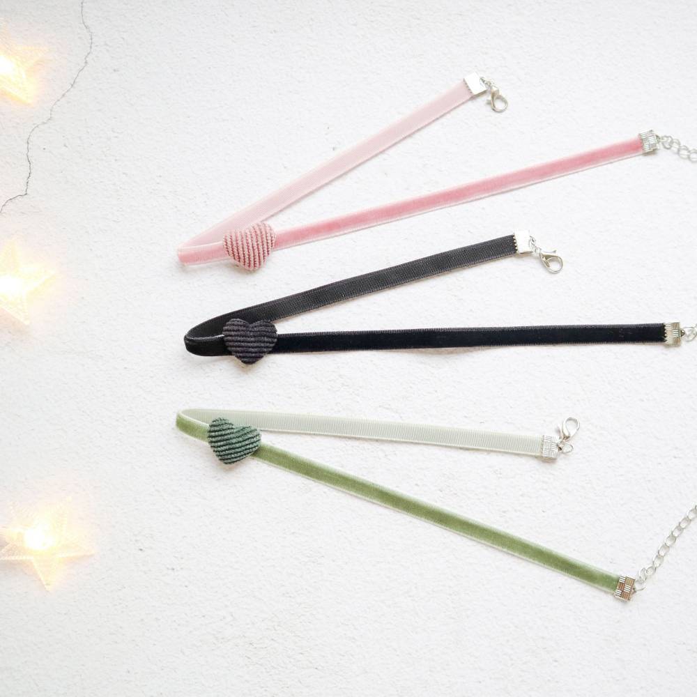 Cute Heart Velvet Cord Choker