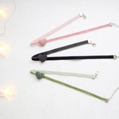 Cute Heart Velvet Cord Choker