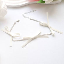 Cute Triple Ribbon Rhinestone Sparkle Cord Choker